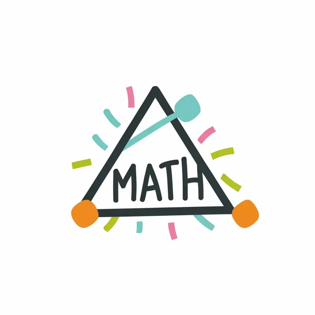 logo, Triangle shape dancing , 1cm by 1 cm, with the text "Math", typography, be used in Education industry