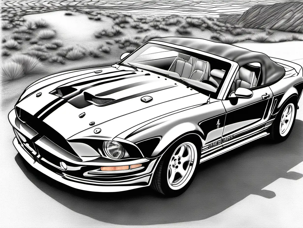 coloring page for adults, 1999 Shelby Series 1, high detail, no shade