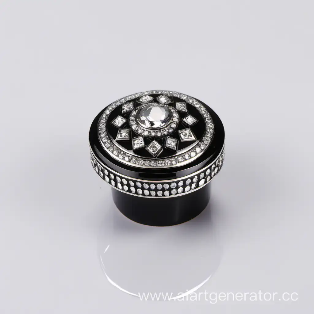 Elegant-Zamac-Perfume-Decorative-Ornamental-Long-Cap-with-Metallizing-Finish-and-Black-White-Round-Diamond