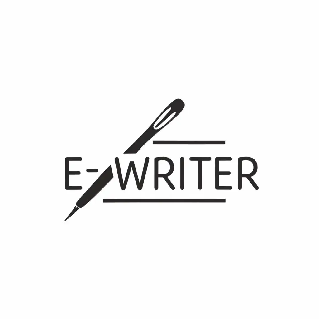 LOGO-Design-for-Ewriter-Pen-Symbol-with-Modern-Typography-and-Minimalist-Aesthetic