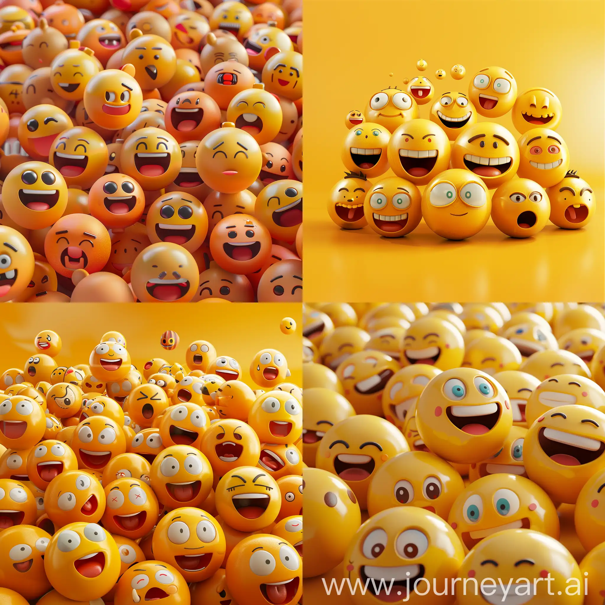 3d modernized emoji banner advertisement with a lot of cool emojis to show — style raw — stylize 250