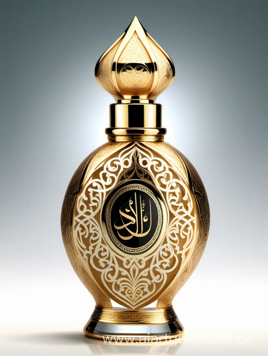 Luxury Perfume decorative with Arabic calligraphic ornamental long double height cap