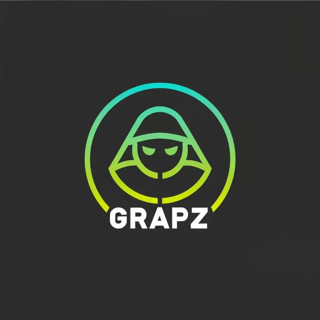 a logo design,with the text "GrapZ", main symbol:Round logo for Telegram showing a boy with a green hoodie and a black visor cap,Moderate,be used in Technology industry,clear background