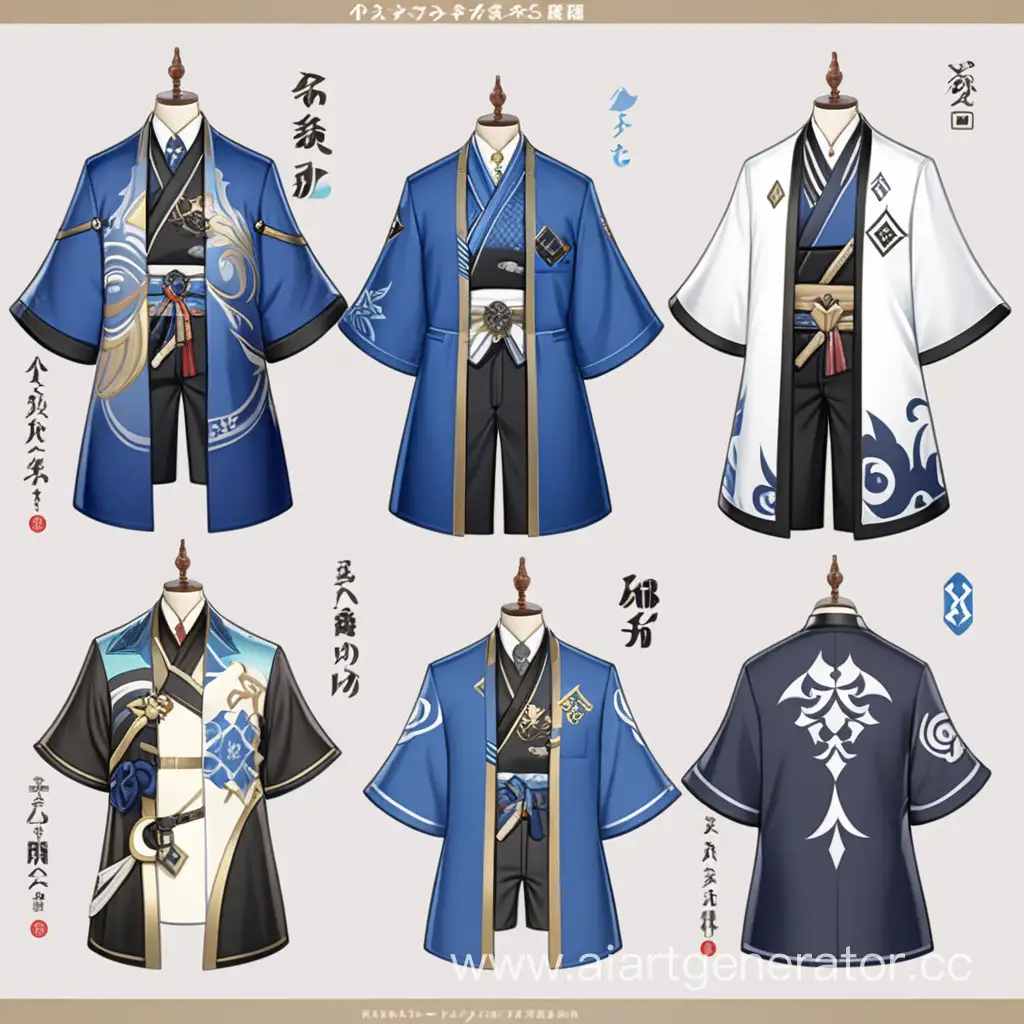 Мужская одежда в стиле персонажей геншин импакт из Ли Юэ