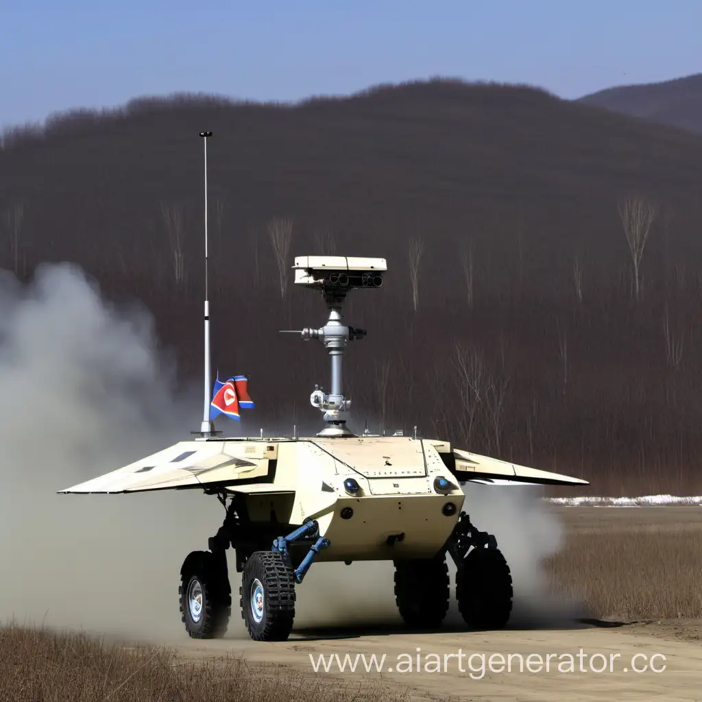 Landing of a Russian unmanned reconnaissance rover on the territory of North Korea