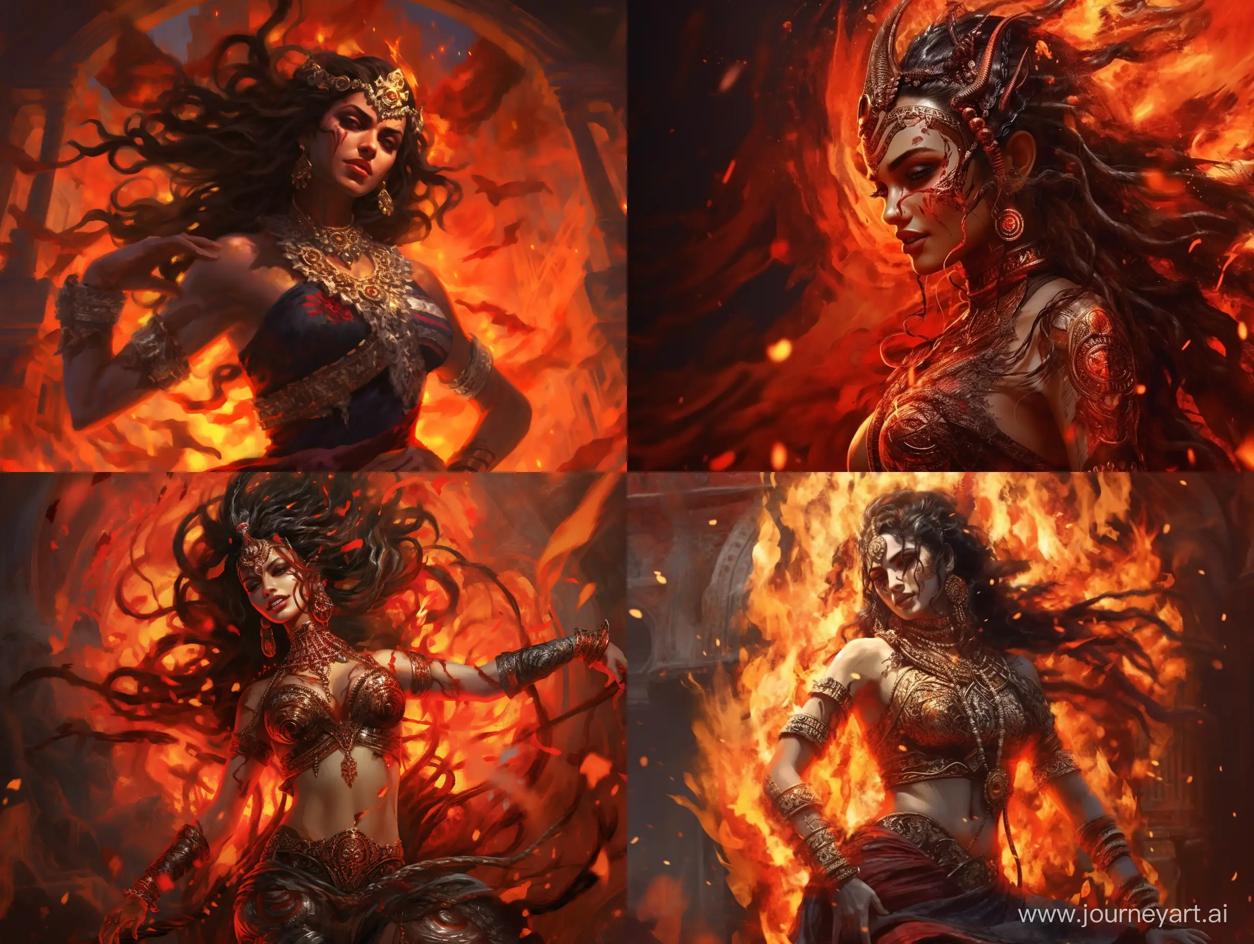 Dance-of-the-Fierce-and-Beautiful-Goddess-Kali-Amidst-Flames