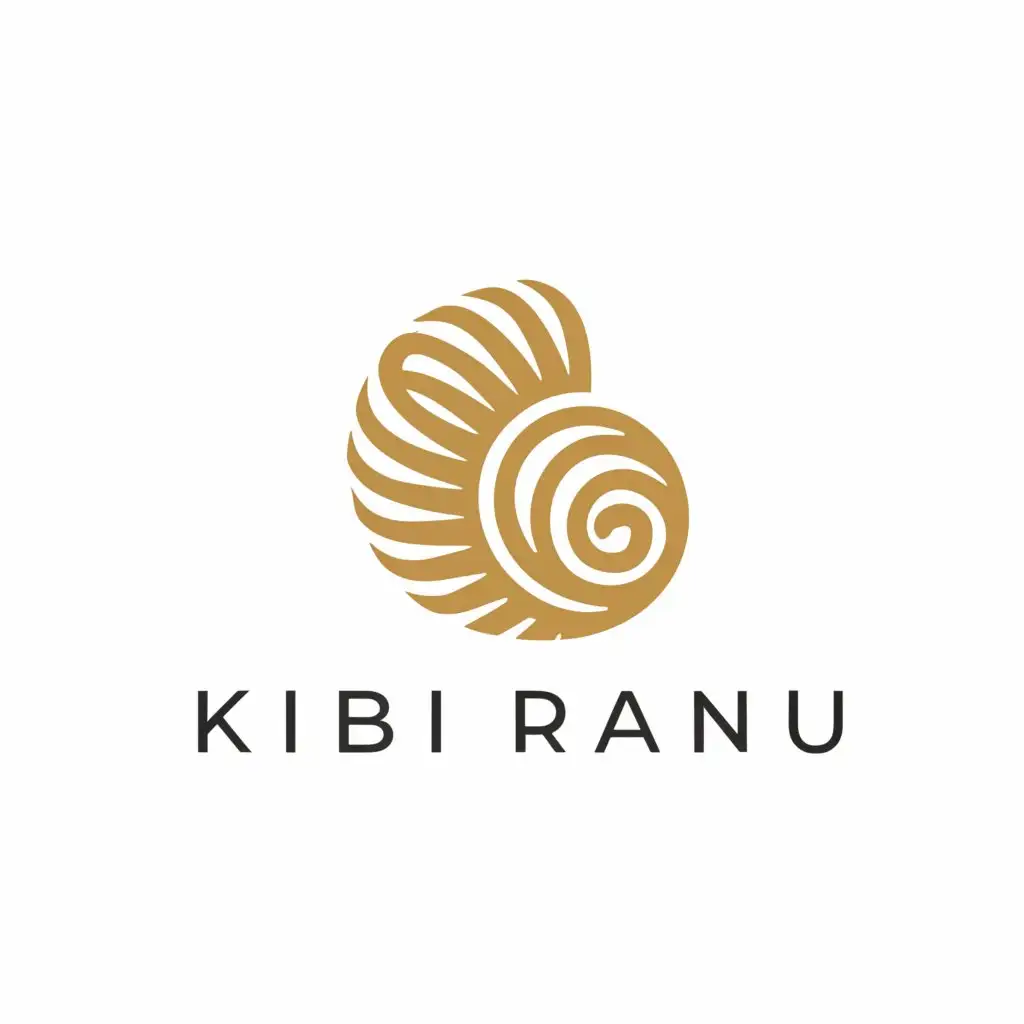a logo design,with the text "Kibi Ranu", main symbol:a conch shell,complex,clear background