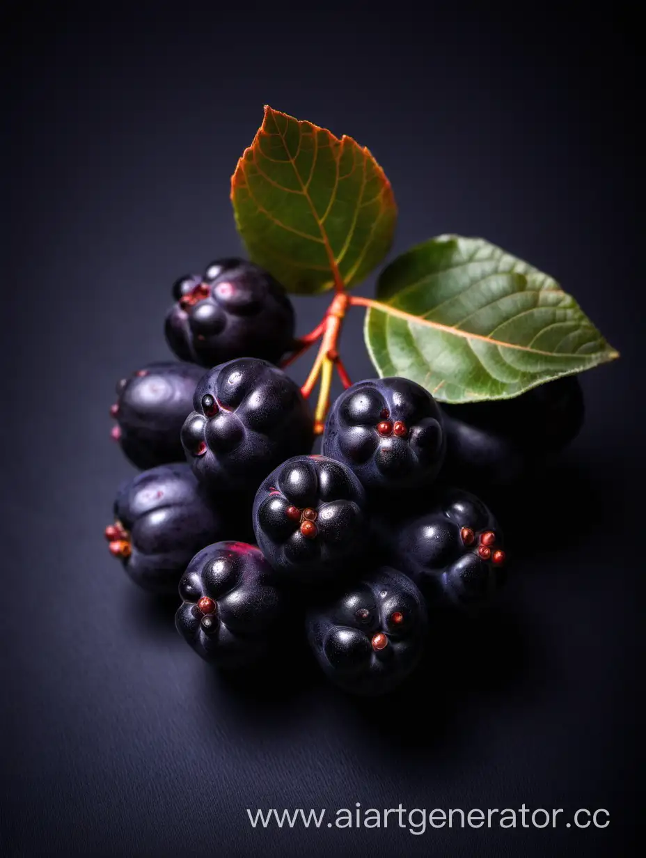 Rich-Aronia-Fruit-on-a-Dark-Background