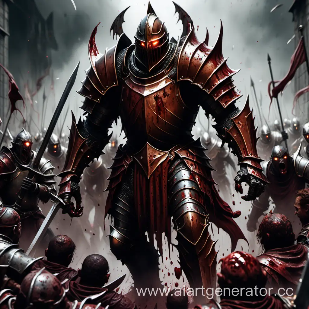 Brave-Knight-Confronts-Bloodied-Monsters-in-Rusty-Armor