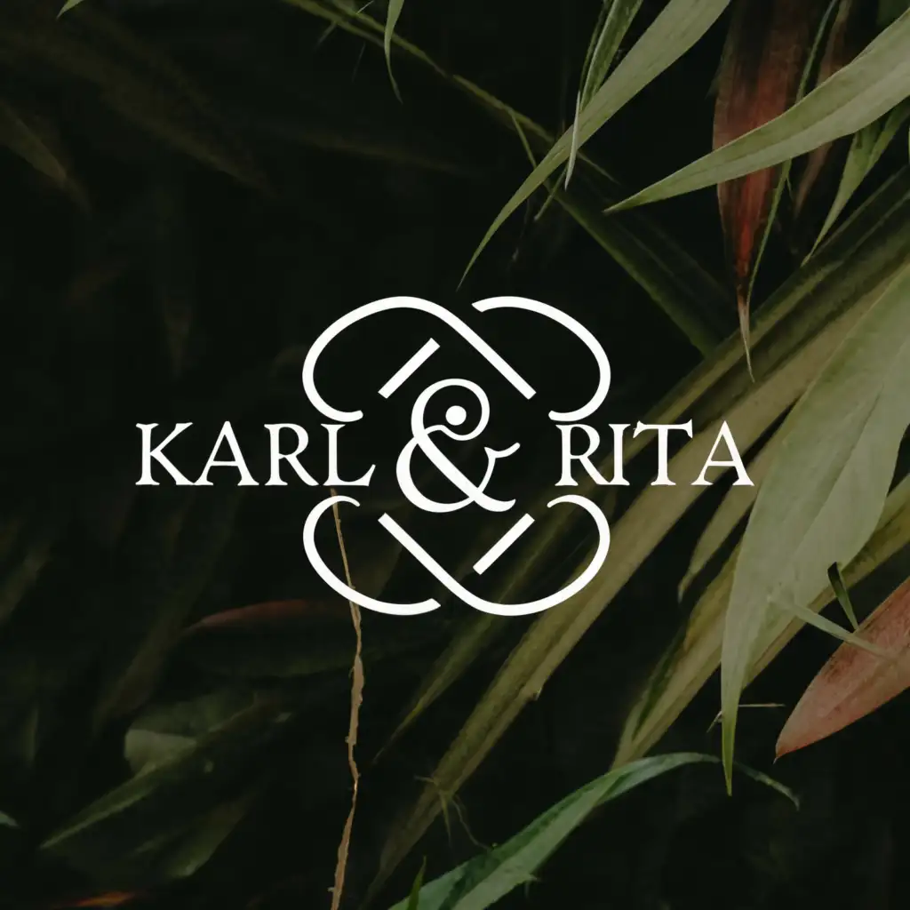 a logo design,with the text "Karl & Rita", main symbol:Rounded Triangle Shape,Minimalistic,clear background