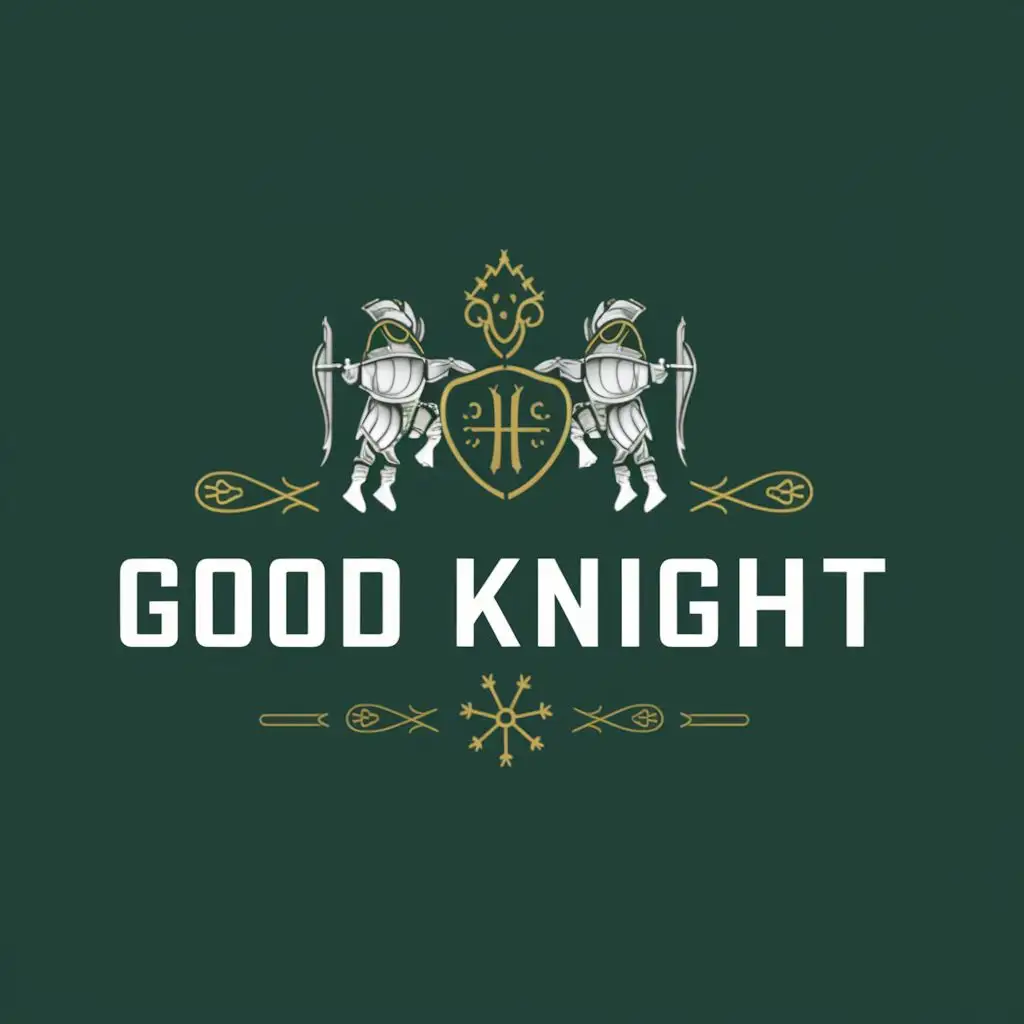 logo, Knights, green, with the text "Good Knight", typography