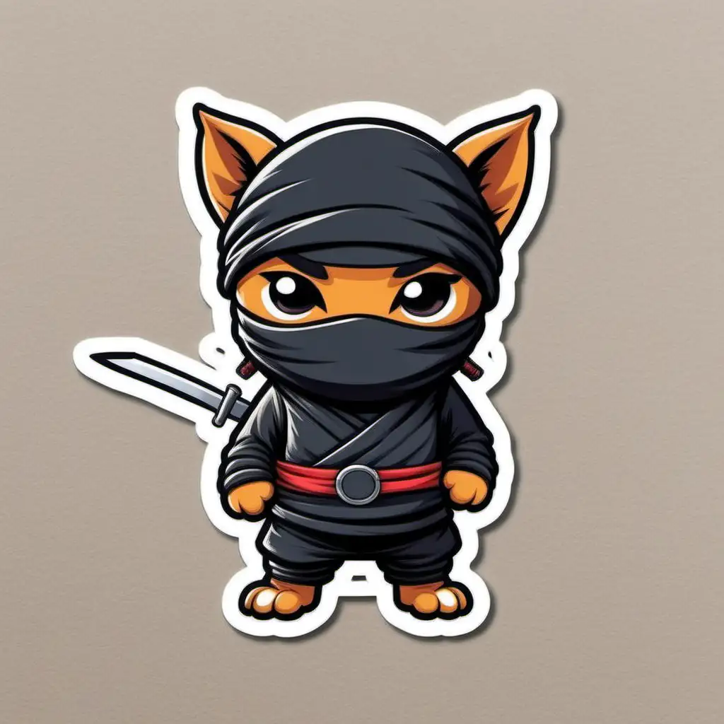 Playful Ninja Dog Stickers for Personalizing Your Gear