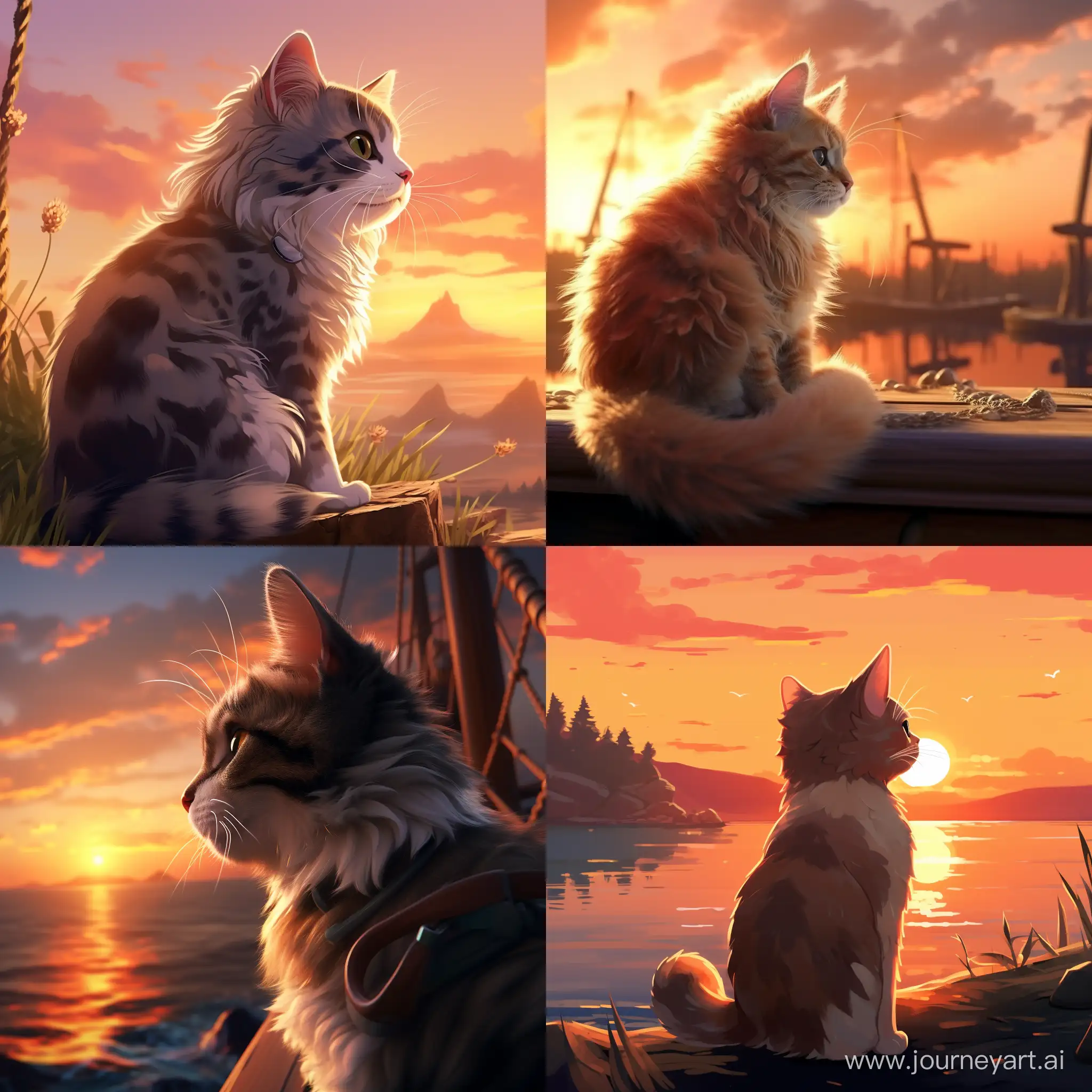 Adorable-Cat-Gazing-at-Mesmerizing-Sunset