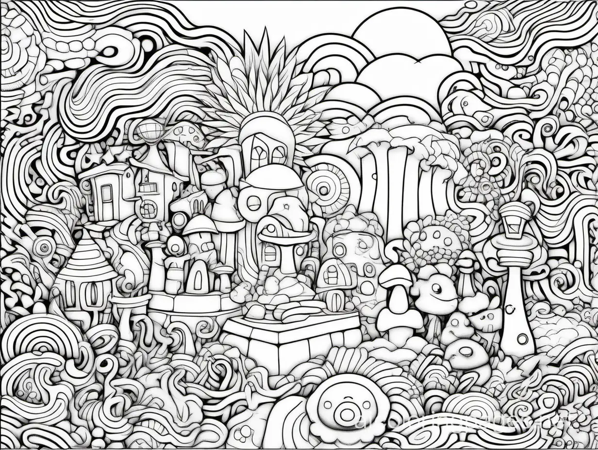 Psychedelic-Doodle-Coloring-Page-for-Kids-Simple-and-Fun