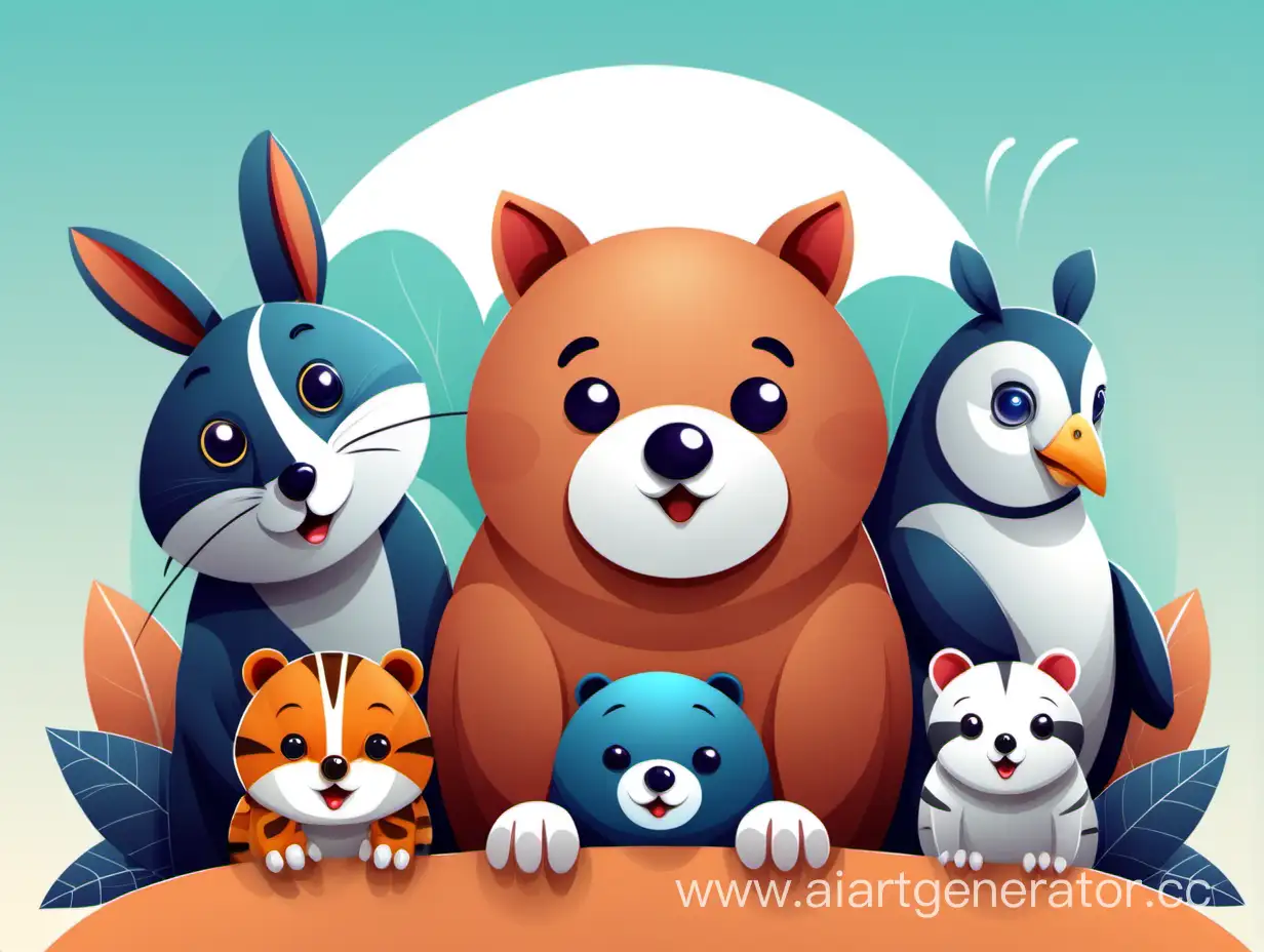 Illustration for the cover of a Telegram channel about animals