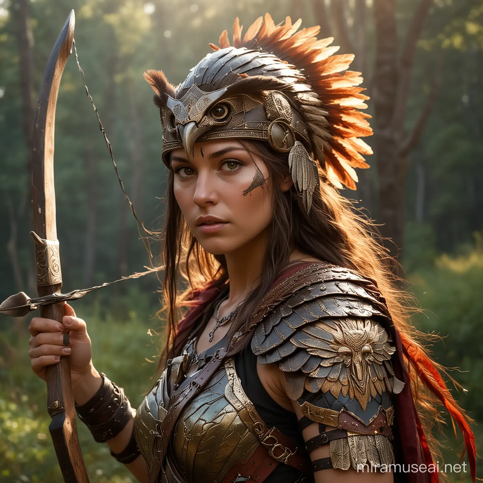 Aella Guardian of the Verdant Wilds Amazonian Warrior in Bronze Armor