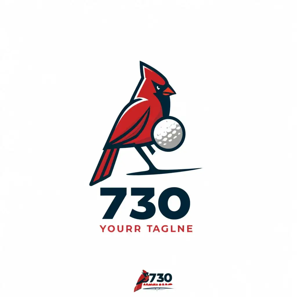 LOGO-Design-for-730-Tour-Striking-Cardinal-and-Golf-Ball-Fusion-in-Sports-Fitness