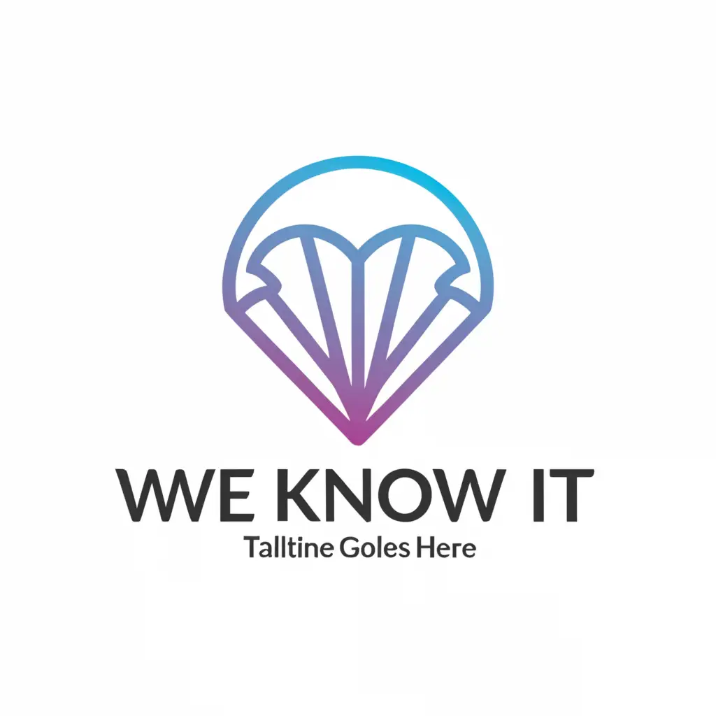 a logo design,with the text "we know i.t.", main symbol:parachute,Moderate,be used in Technology industry,clear background