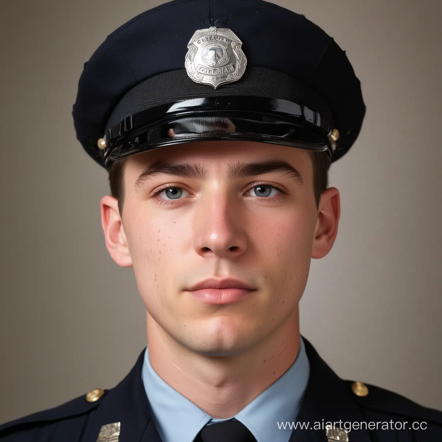 Portrait-of-a-Youthful-American-Police-Officer-in-Uniform