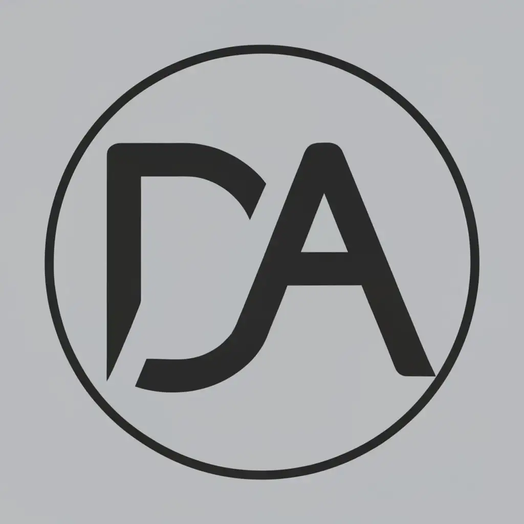 logo, circle, with the text "DA", typography, be used in Legal industry