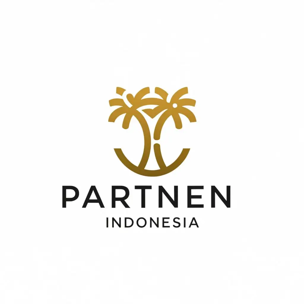 a logo design,with the text "partner aren Indonesia", main symbol:palm tree,Moderate,be used in Retail industry,clear background