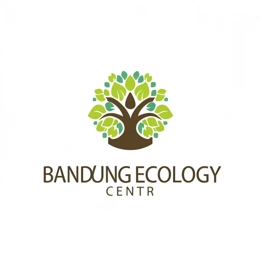 a logo design,with the text "Bandung Ecology Center", main symbol:radial tree,Moderate,be used in Education industry,clear background