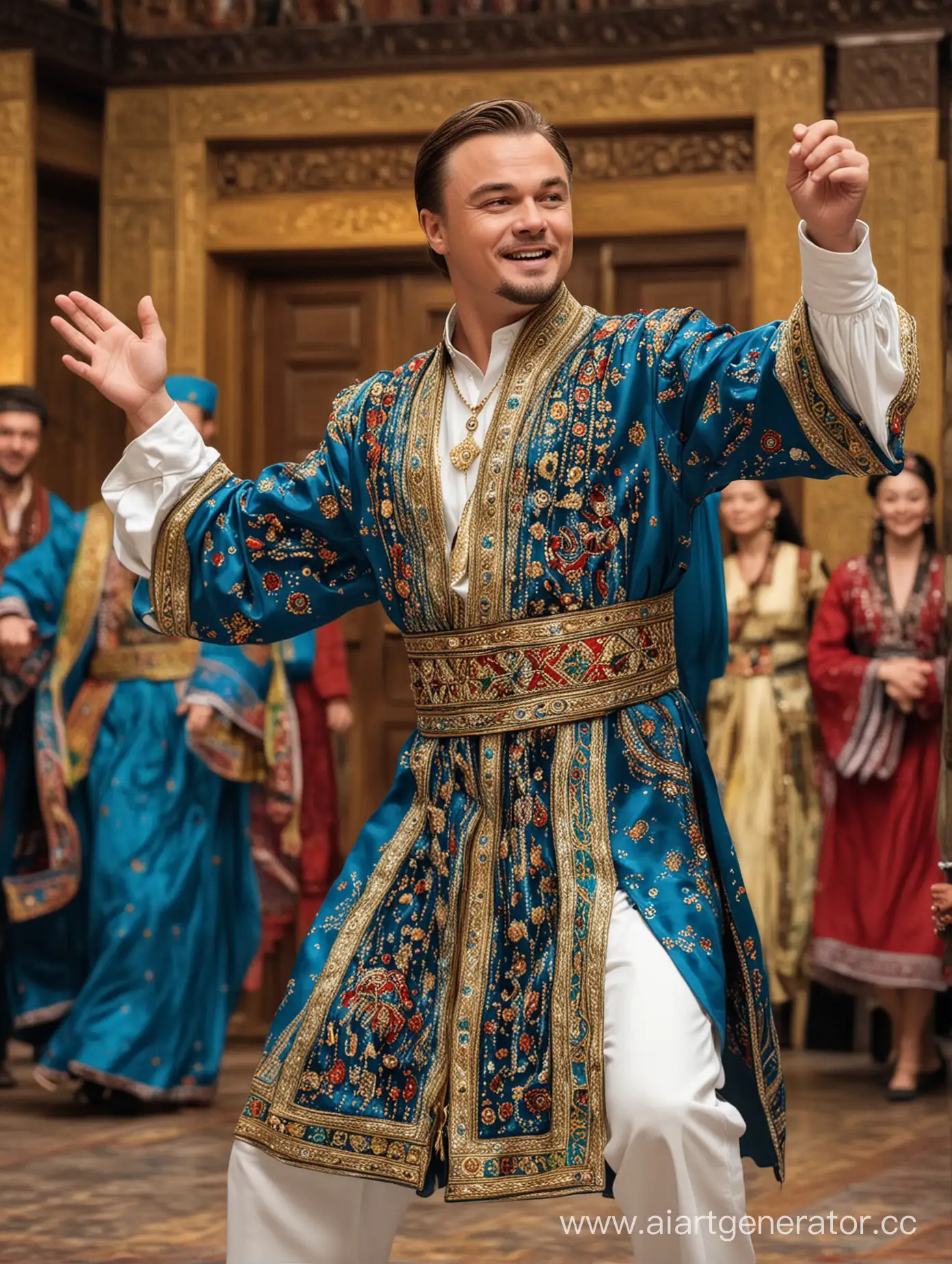 Leonardo-DiCaprio-in-Traditional-Kazakh-Dance-Outfit