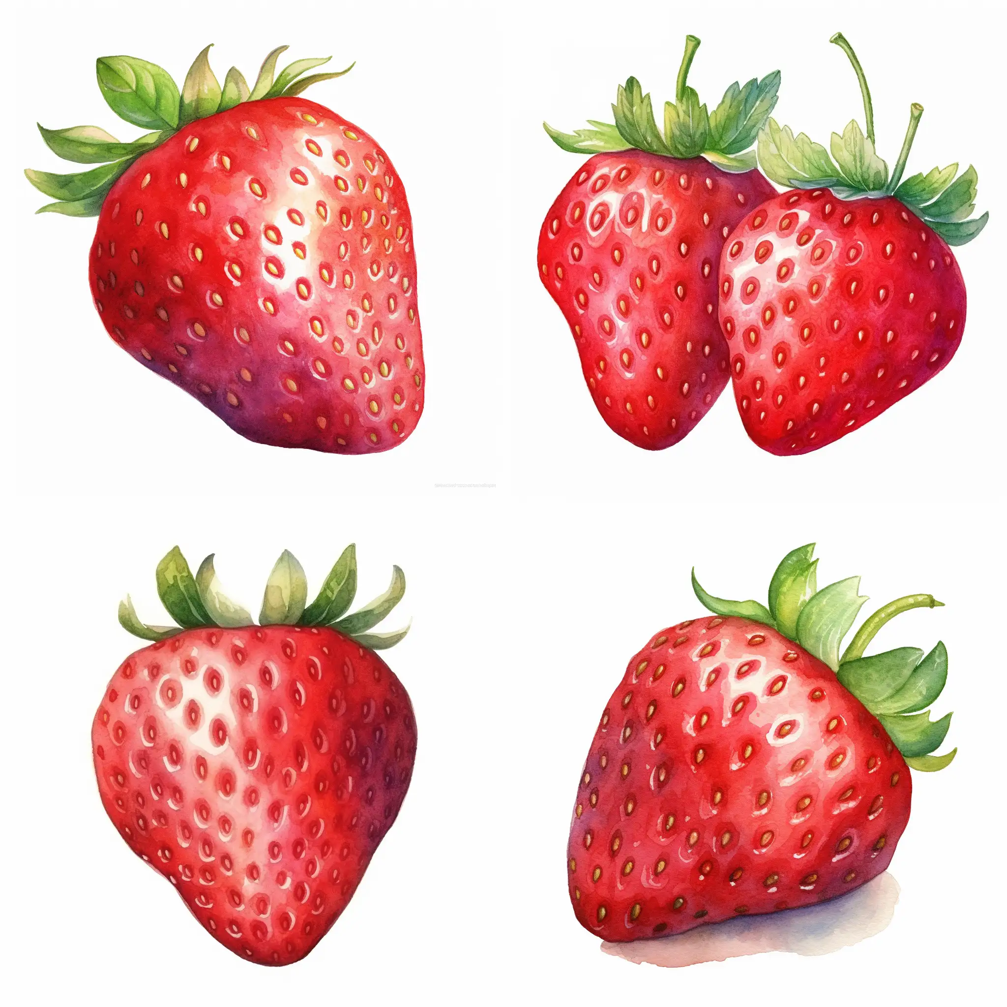 Vibrant-Watercolor-Strawberry-Illustration-on-White-Background