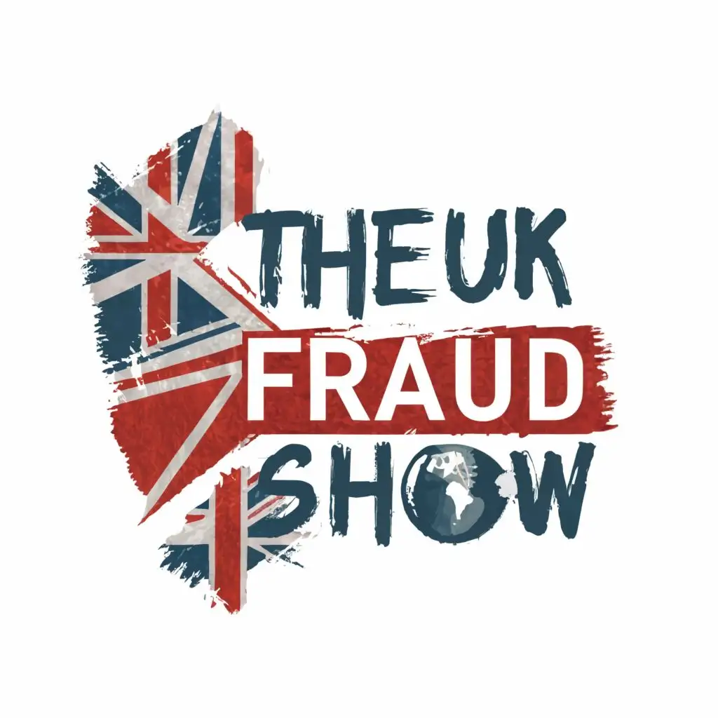 logo, UK SYMBOL, NEWS RELATED, with the text "THE UK FRAUD SHOW", typography