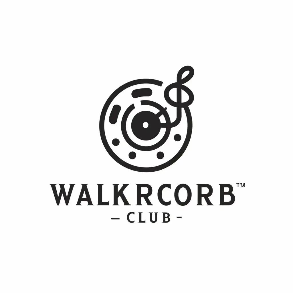 a logo design,with the text "Walk records club", main symbol:Productions ando music,Moderate,be used in Entertainment industry,clear background
