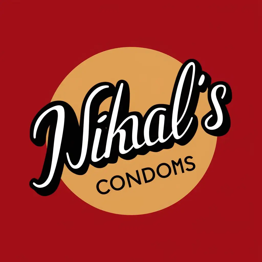 logo, Circle sharp, with the text "Nihal's condoms", typography