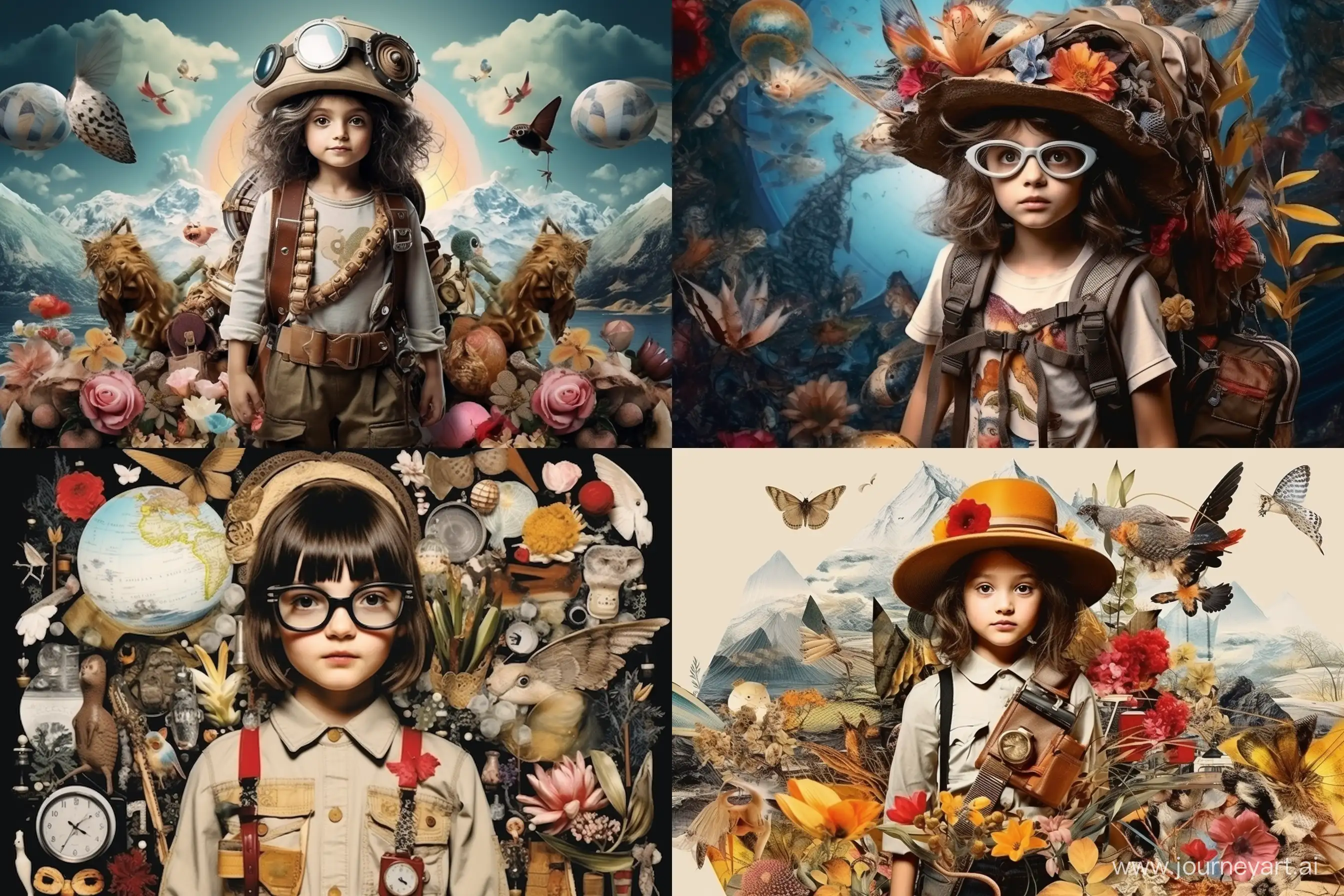 Eclectic-Little-Girl-Adventurer-Collage-Fantasy-Realm-Fusion