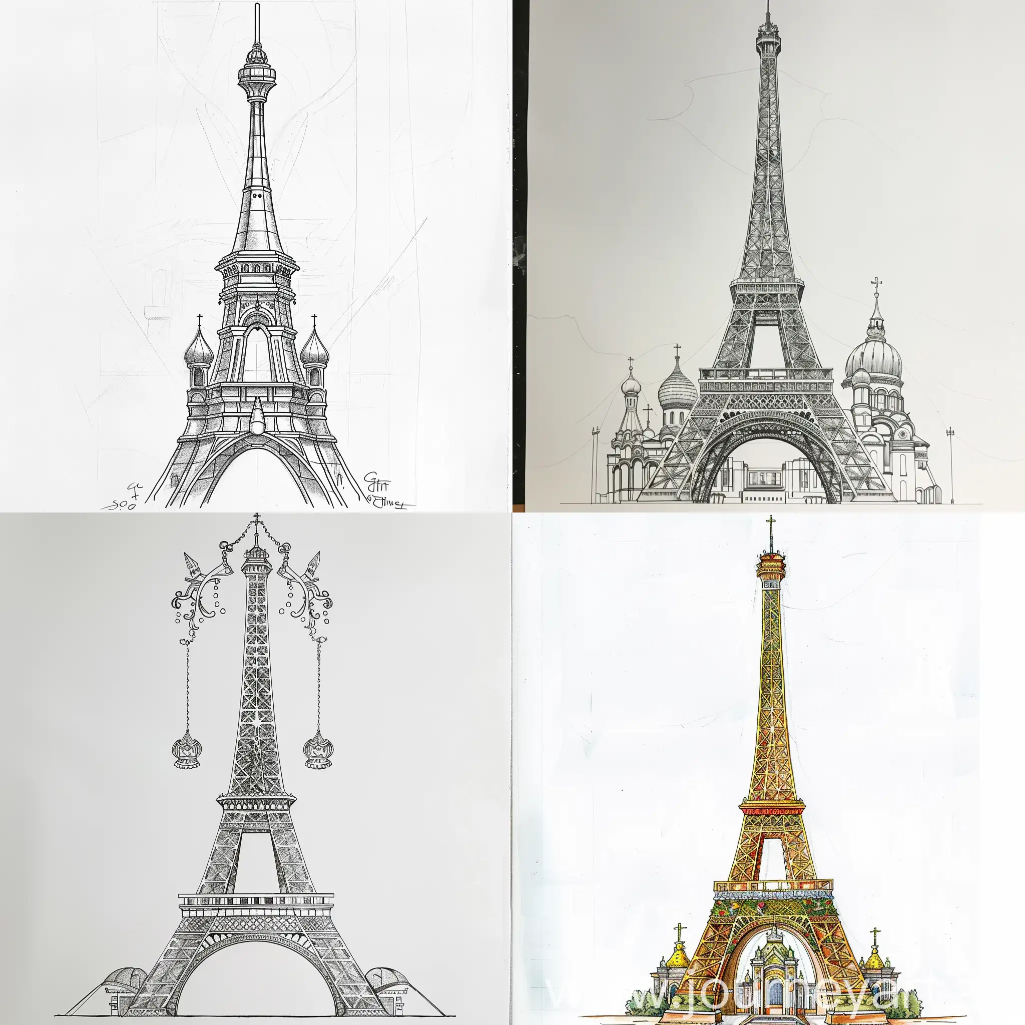 Eiffel-Tower-Reimagined-Ancient-Slavic-Church-Style-Art