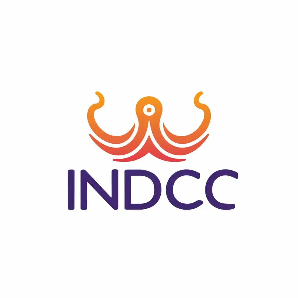a logo design,with the text "indic", main symbol:octopus creature,Minimalistic,clear background
