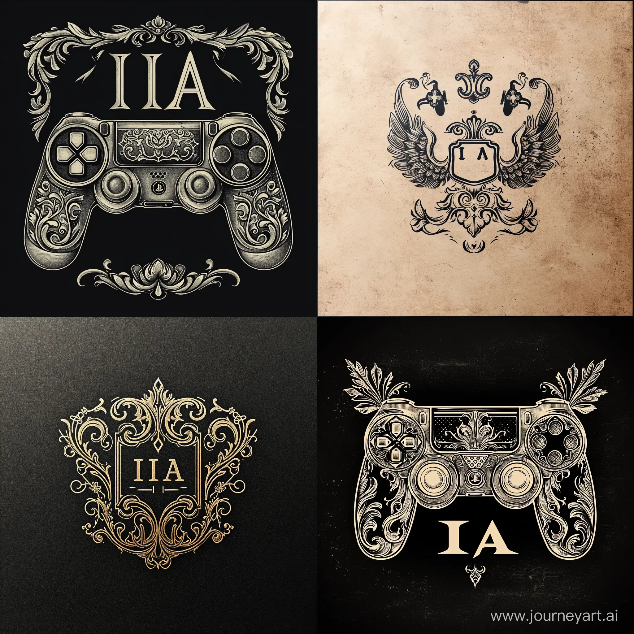 Магазин электроники и видеоигр "ilia" , в античном стиле, нарисуй логотип