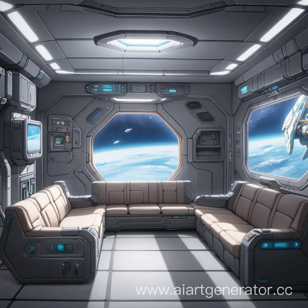 комната с кушеткой космического коробля из нутри 1280x720 аниме
