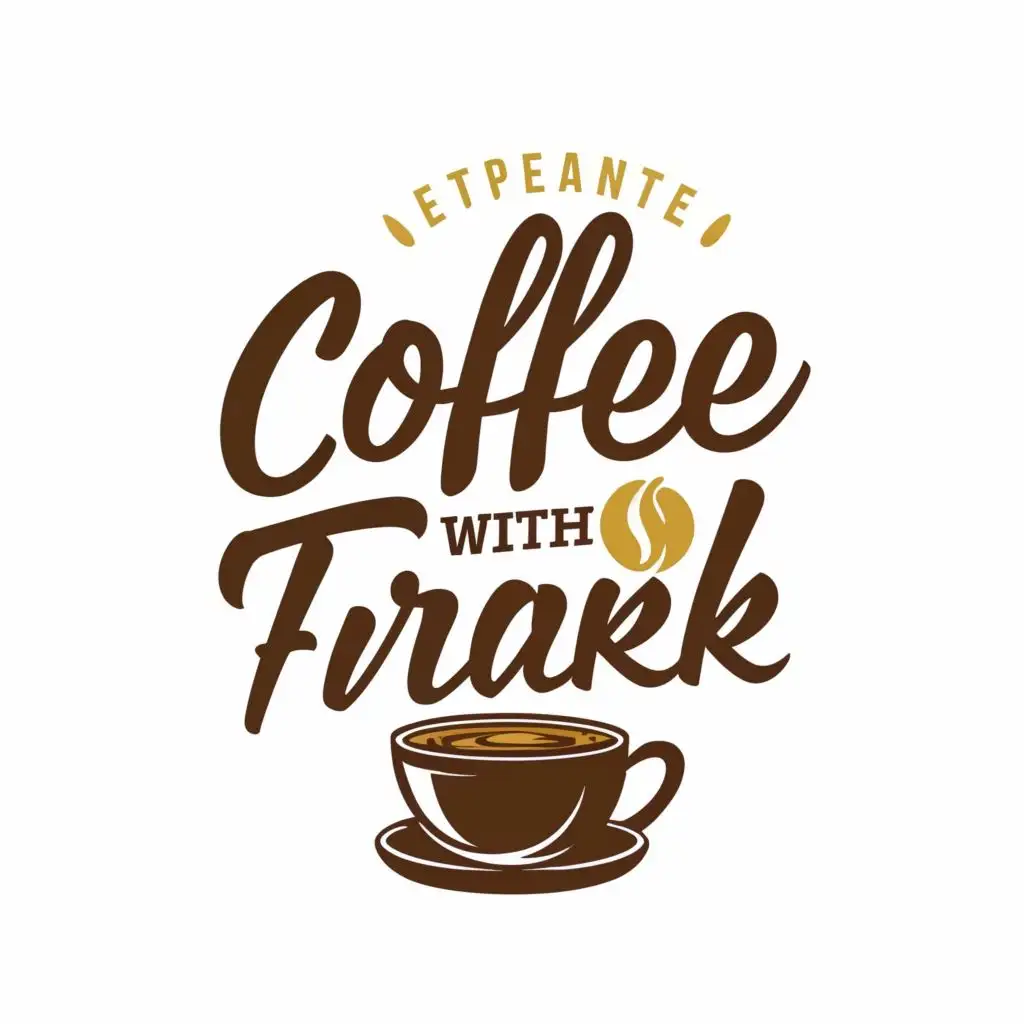logo, coffee, with the text "Coffee with FRANK", typography, be used in Events industry