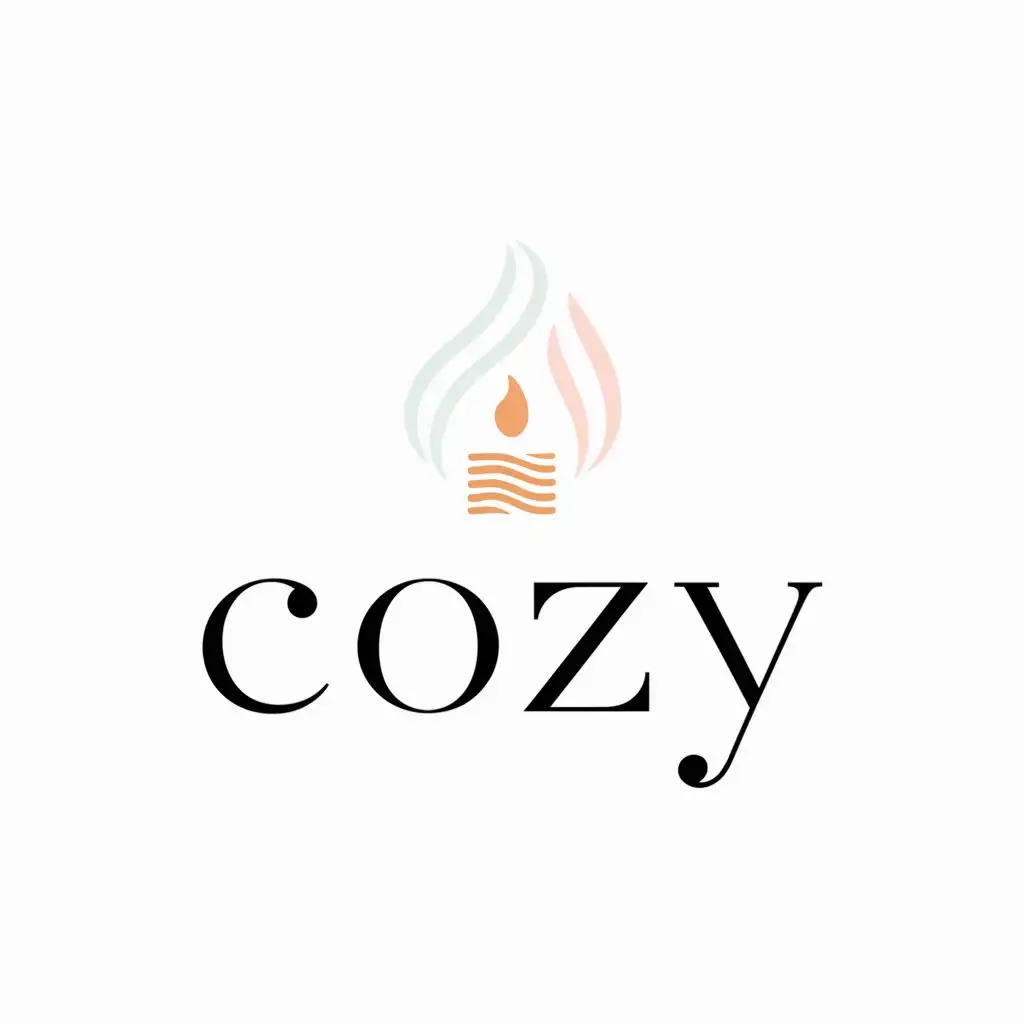 Логотип без фона для компании Cozy которая изготавливает свечи ручной работы 
