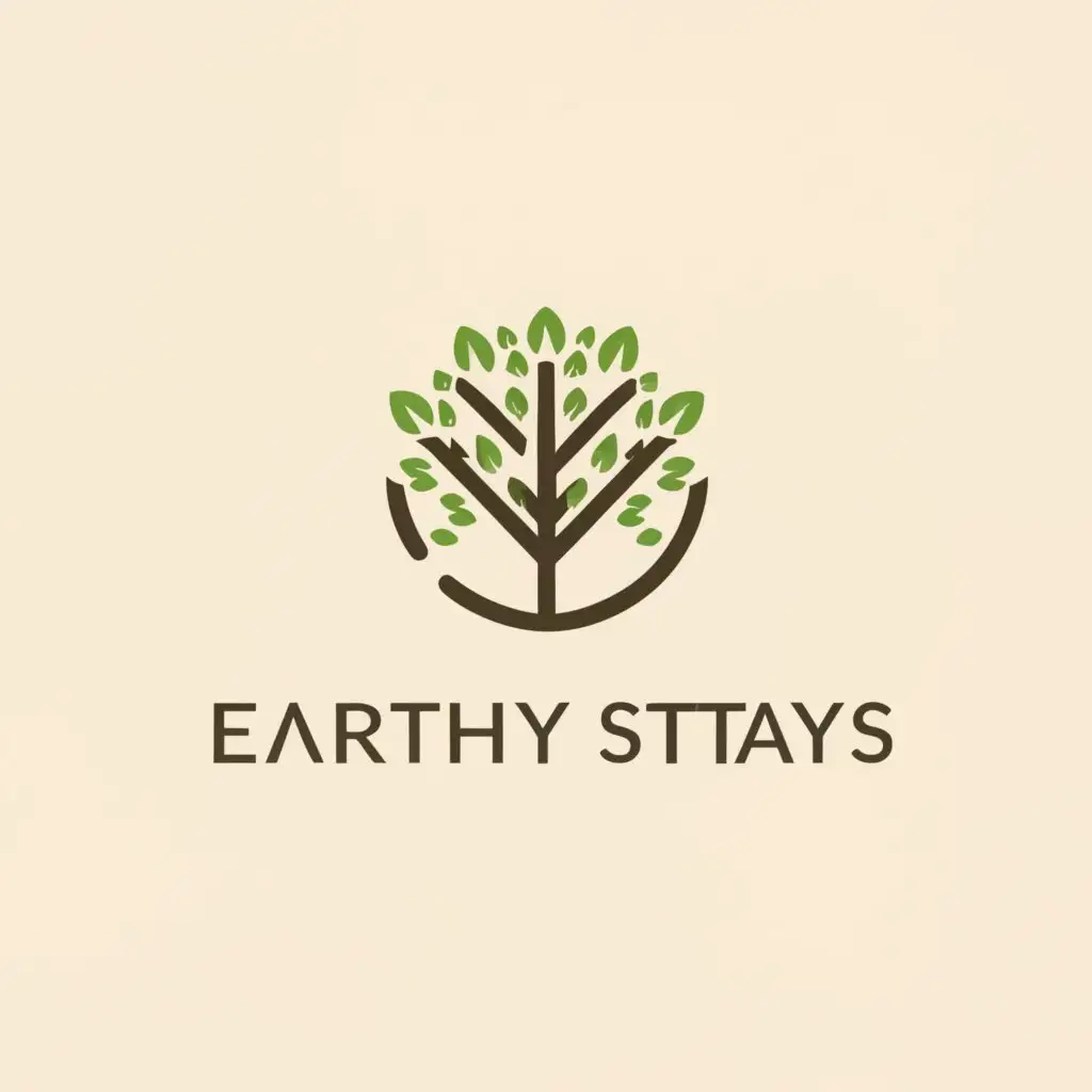 a logo design,with the text "Earthy Stays", main symbol:This is,Moderate,clear background
