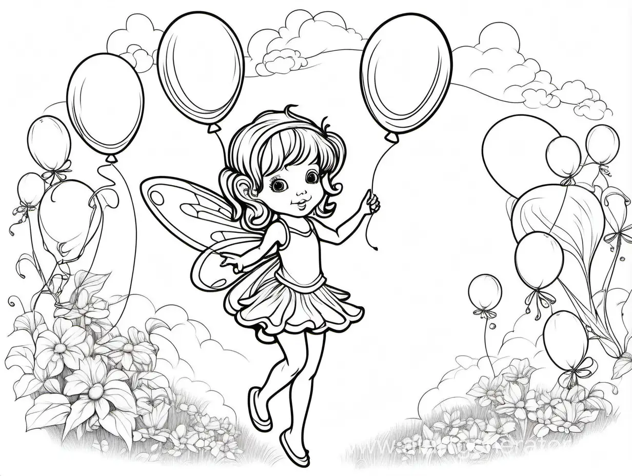 Enchanting-Fairy-with-Balloons-on-White-Background