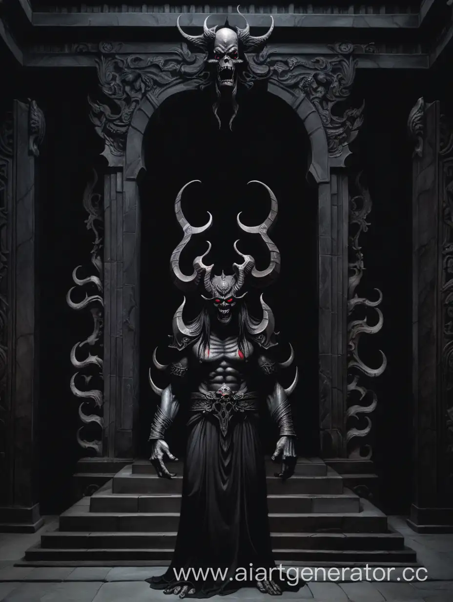 Демон смерти в пустом черном храме