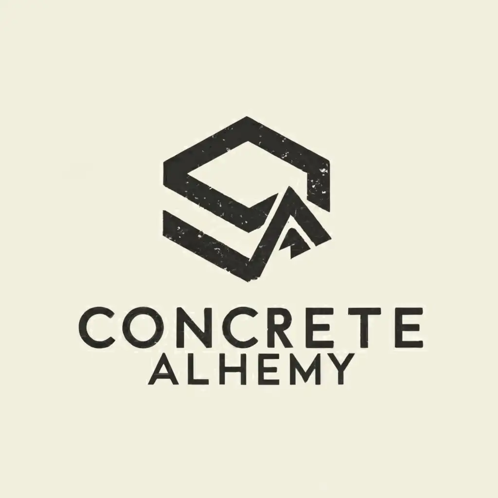a logo design,with the text "Concrete Alchemy", main symbol:concrete with the letters C and A,Moderate,clear background