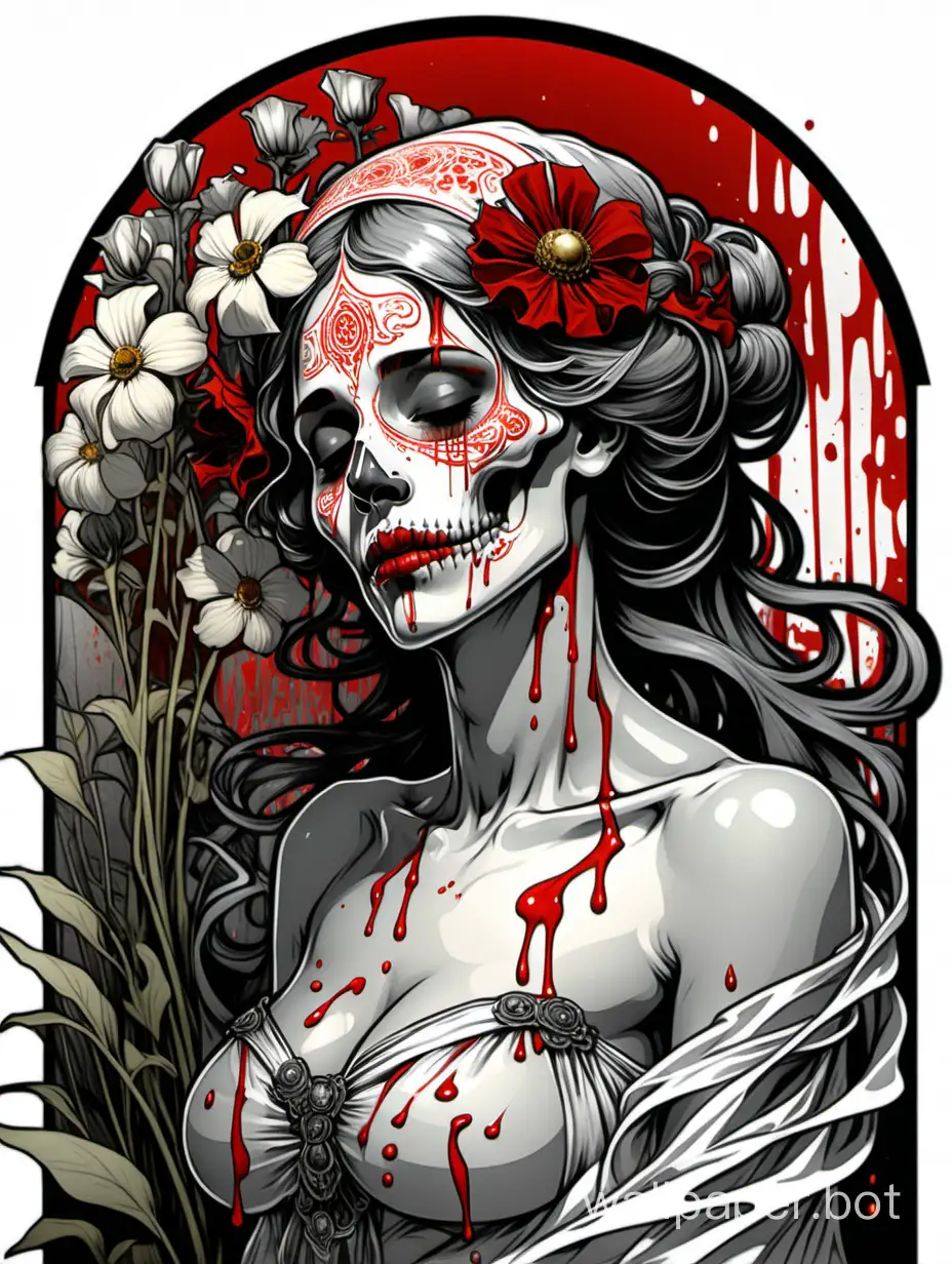Surreal-Odalisque-with-Skull-Face-and-Explosive-Wildflowers