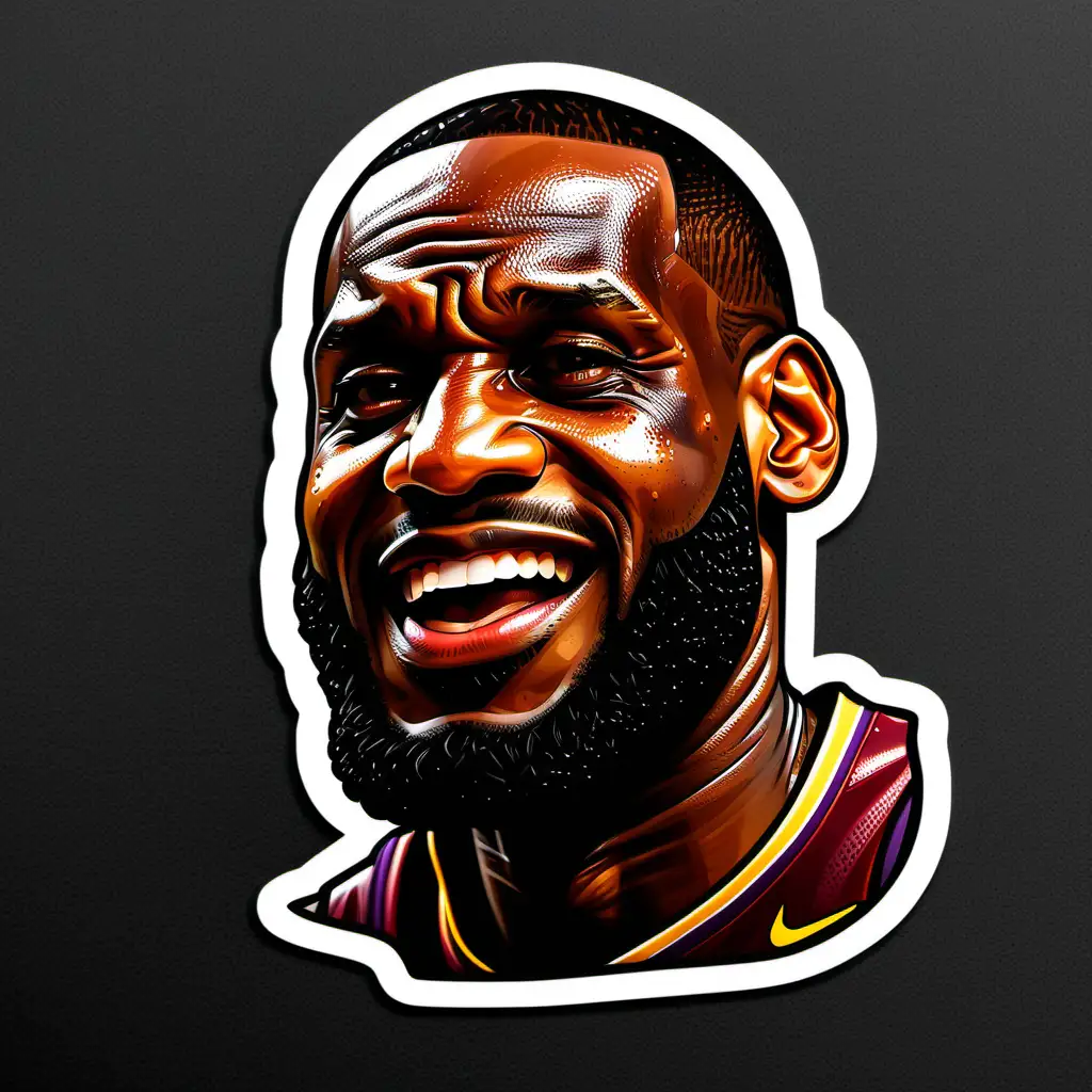 LeBron James Cartoon Sticker Fun and Playful NBA Character Art