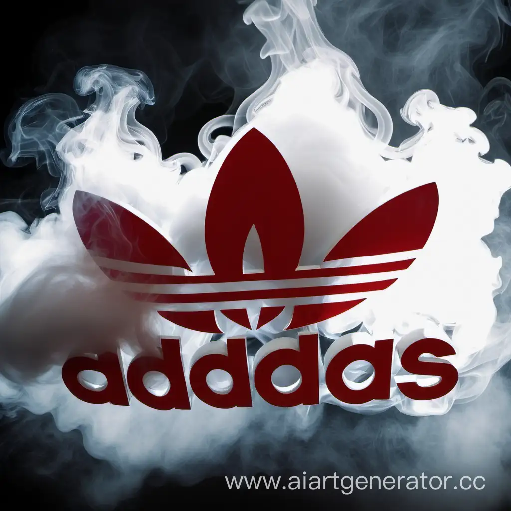 Bold-Red-Adidas-Logo-Amidst-Swirling-Smoke