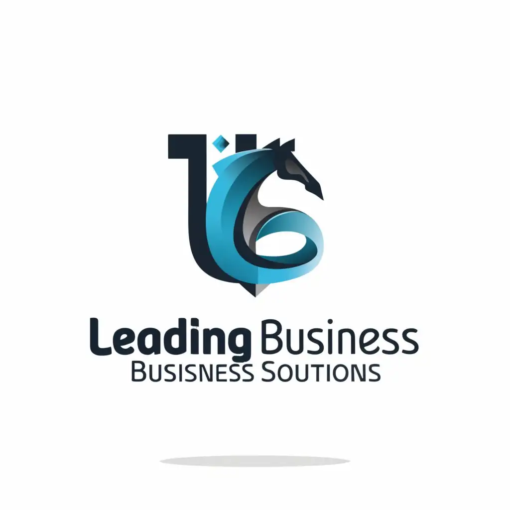 LOGO-Design-for-Leading-Business-Solutions-Intertwined-LB-with-Chess-Knight-Symbol-in-Cyan-and-Gray