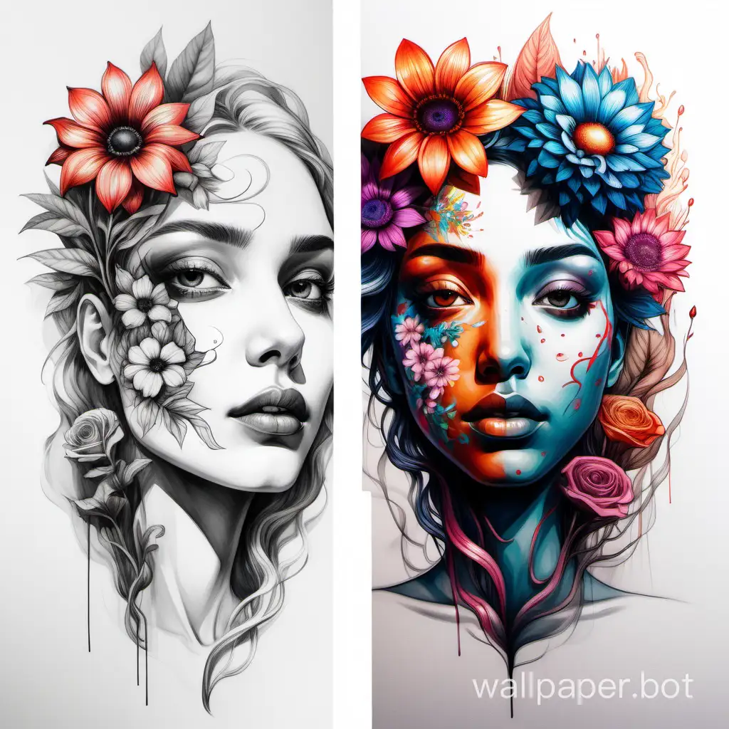 Surrealistic-Double-Vision-Portraits-with-Vibrant-Floral-Elements-Inspired-by-Tanya-Shatseva-and-Rupi-Kaur