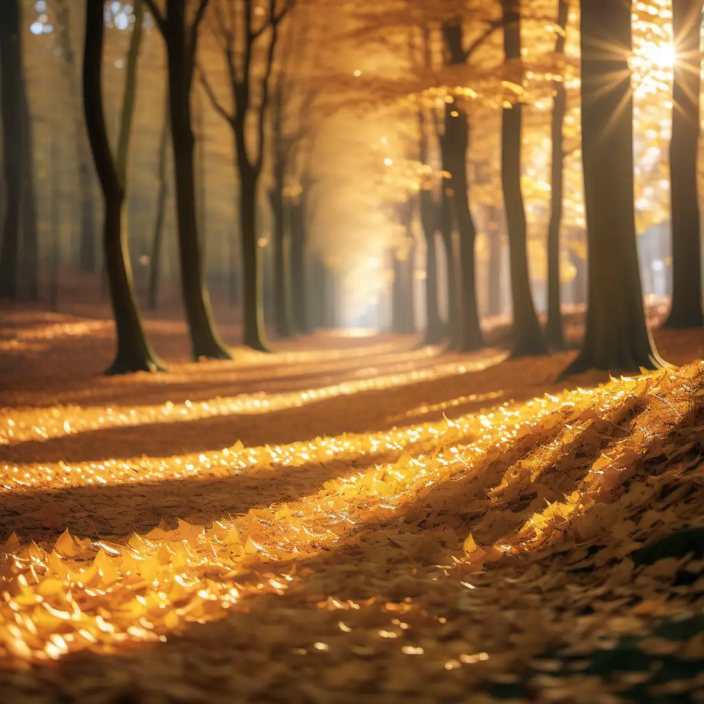 Golden Autumn Forest Landscape HyperRealistic Sony Alpha Photography