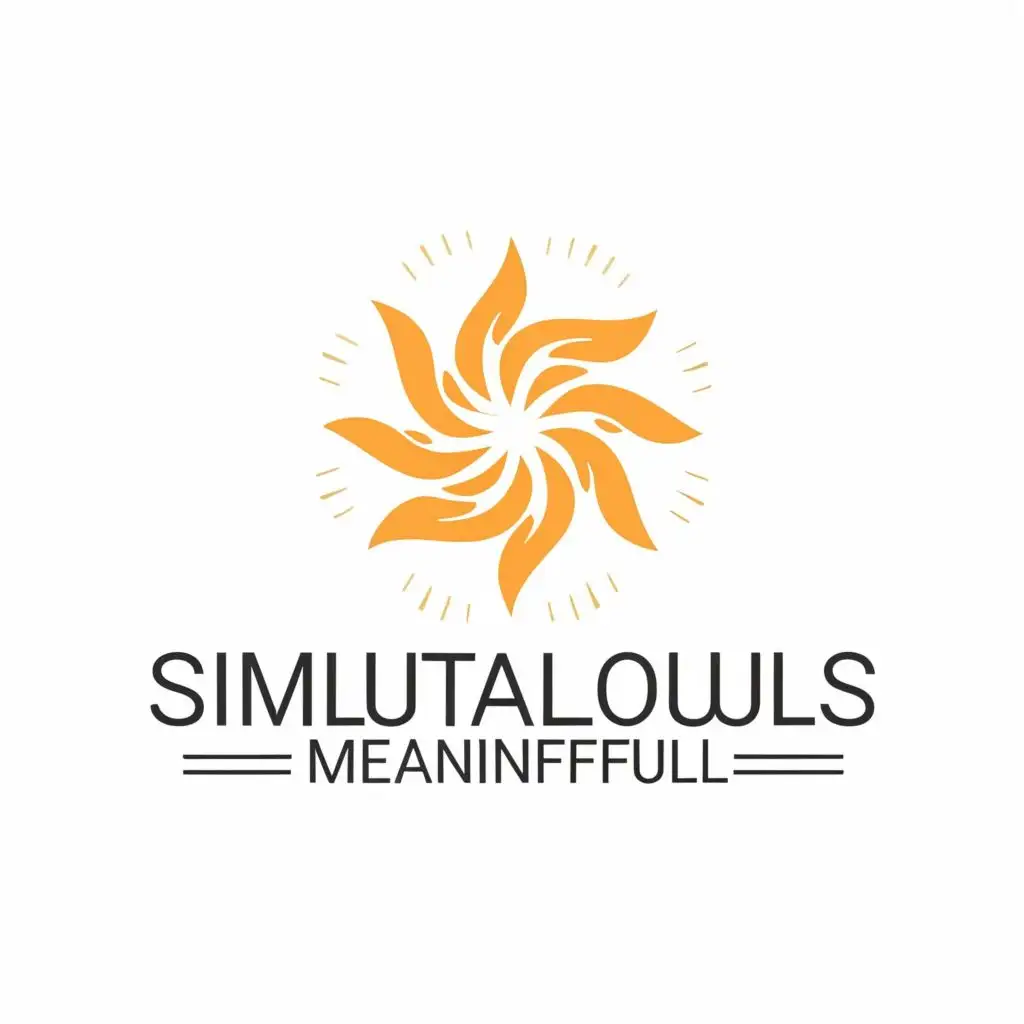 logo, Sun, with the text "Simultaneously Meaningful", typography, be used in Education industry