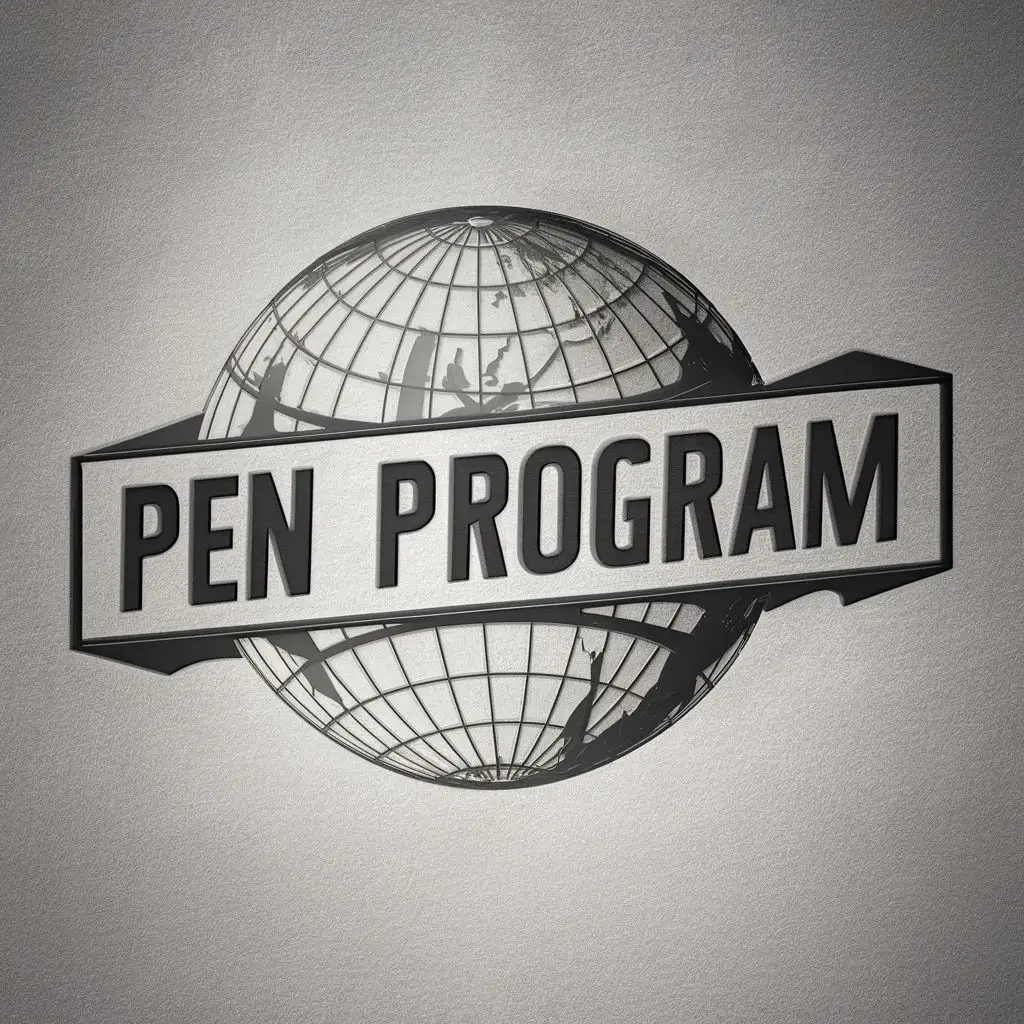 logo, a pen, world, plain, with the text "PEN Program", typography